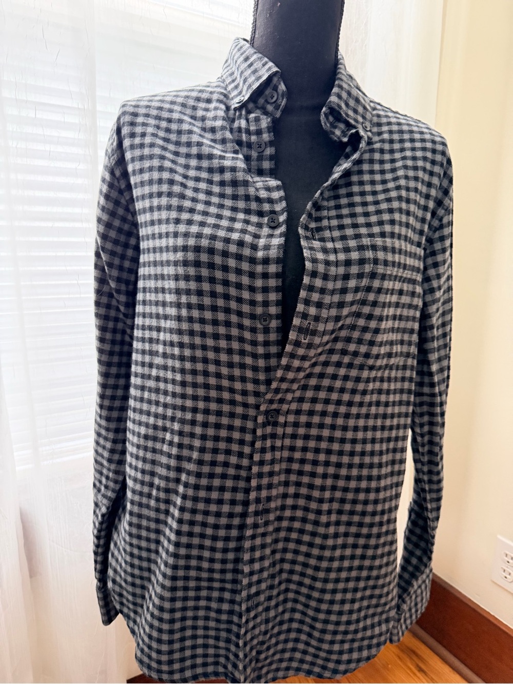 Goodfellow & Co Black and Gray Plaid Lightweight Shirt Jacket